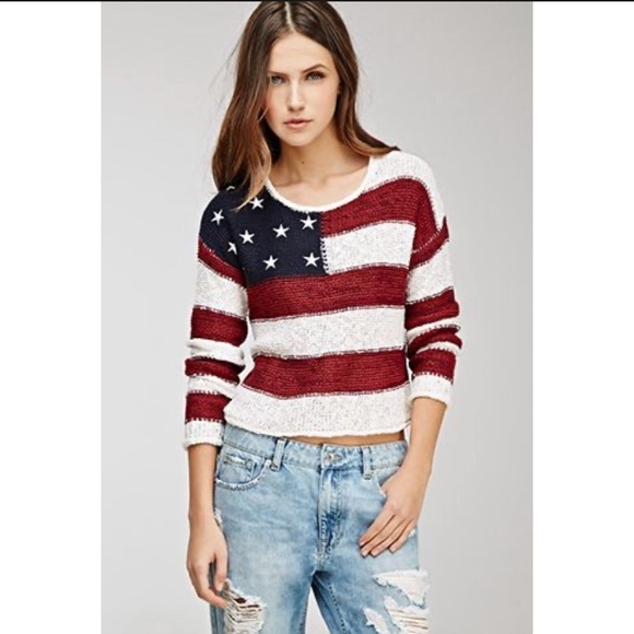 🇺🇸 FOURTH OF JULY Forever 21 Cropped Sweater - Picture 8 of 8